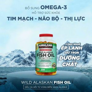 Viên dầu cá Wild Alaskan Fish Oil 1400mg Kirkland Chai 230 viên của Mỹ