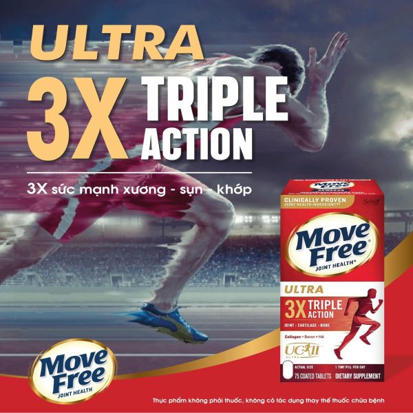 Viên uống bổ khớp Move Free 75 viên hỗ trợ giảm đau nhức xương khớp ở người lớn tuổi, người lao động nặng, vận động viên thường xuyên tập luyện với cường độ cao