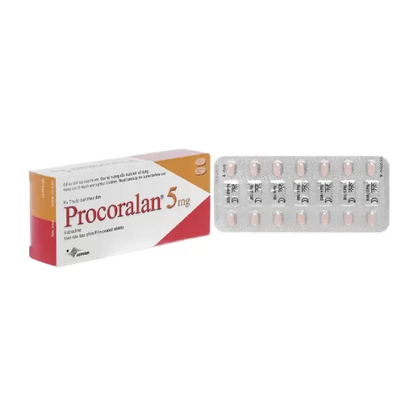 Thuốc đau thắt ngực, suy tim Procoralan 5mg SERVIER