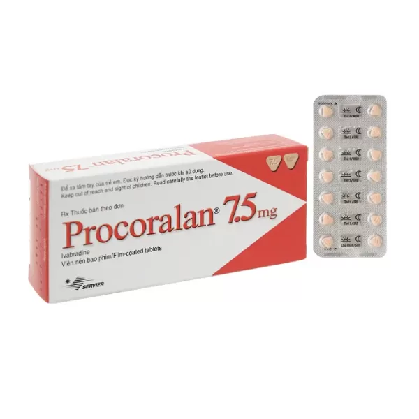 Thuốc đau thắt ngực, suy tim Procoralan 7.5mg SERVIER