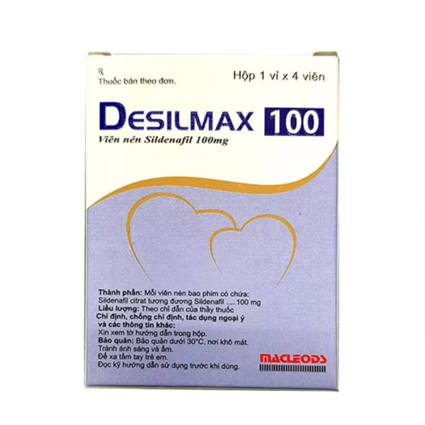 Thuốc cường dương DESILMAX 100mg Sildenafil 1 vỉ x 4 viên