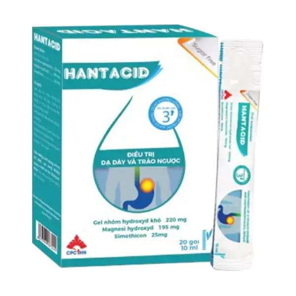 Hantacid là sự kết hợp Magnesi hydroxyd và Nhôm hydroxyd