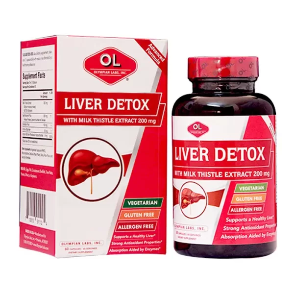 Viên uống bổ gan OL Liver Detox With Milk Thistle của Olympian Labs Hộp 60 viên nhập khẩu Mỹ