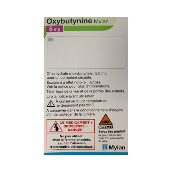 Thuốc điều trị triệu chứng bàng quang hoạt động quá mức Oxybutynine chlorhydrate 5mg của Mylan