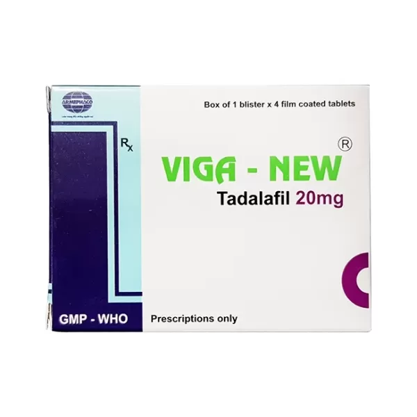 Thuốc cường dương VIGA-NEW Tadalafil 20mg 1 vỉ x 4 viên